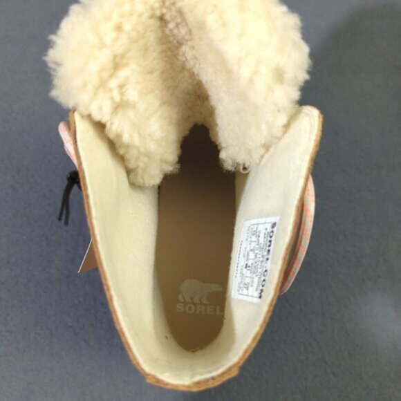 Sorel Booties Women's 10 Tawny Buff Gum 2 Joan of Arctic Wedge III Lace Cozy NWT - Picture 9 of 11